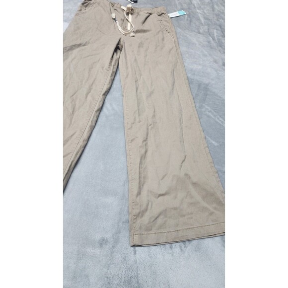 Roxy Women's Medium Beige Sunset View Wide Leg Linen Blend Pants NWT - Picture 3 of 13